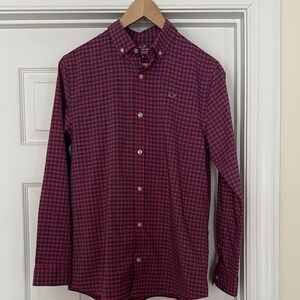Vineyard Vines Kids Red and Blue Plaid Button-Down Shirt